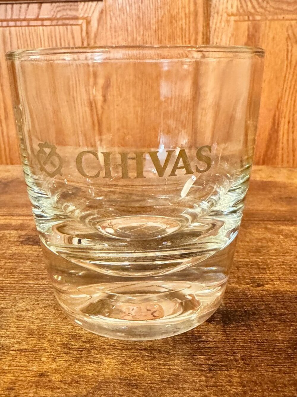 Chivas Regal Logo Rocks Glass Heavy Base Whiskey Scotch Tumbler Clear